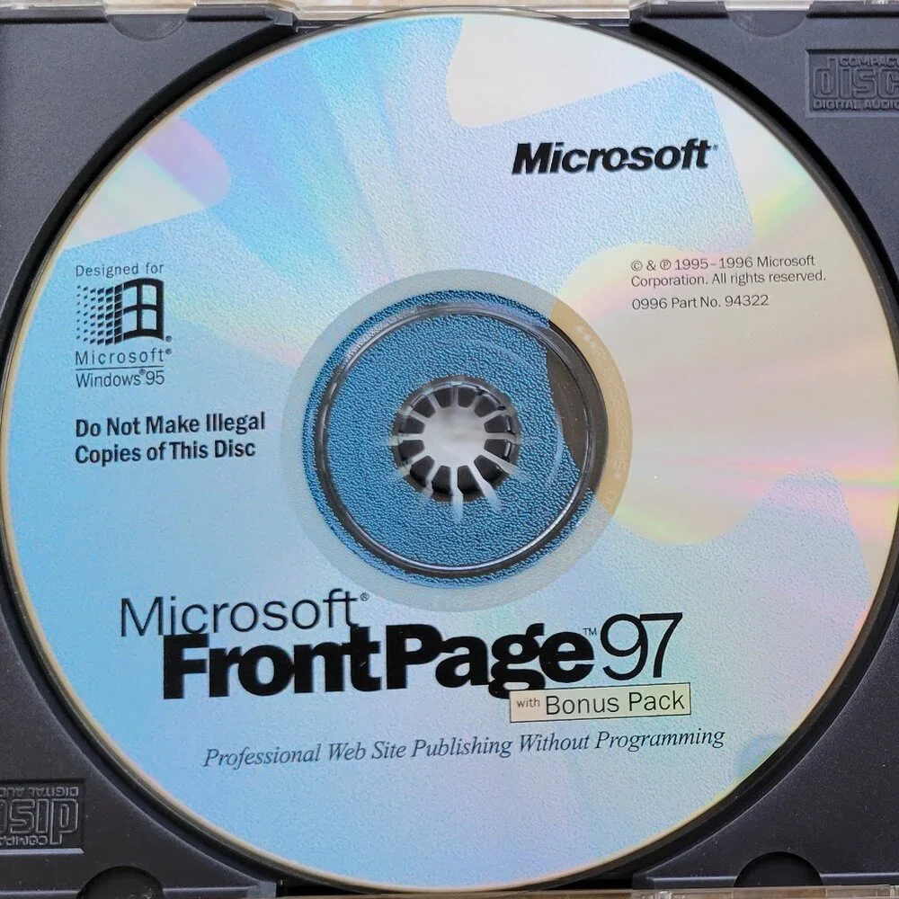 Vintage - Microsoft FrontPage 97 with Bonus Pack, 1996
